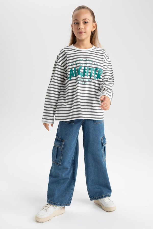 DEFACTO DEFACTO Girls Wide Leg Cargo Wide Leg Jeans