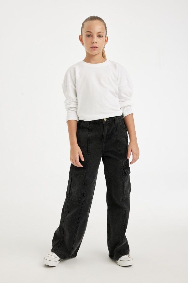 DEFACTO DEFACTO Girls Wide Leg Cargo Wide Leg Pants