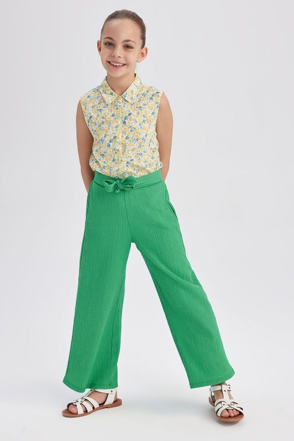 DEFACTO DEFACTO Girls' Wide Leg Crinkle Fabric Trousers