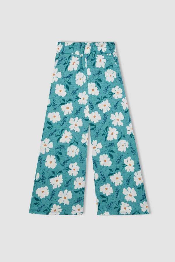 DEFACTO DEFACTO Girl's Wide Leg Floral Wrap Trousers