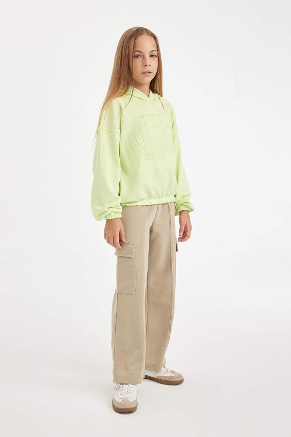 DEFACTO DEFACTO Girl's Wide Leg Loose Wide Leg Cargo Pocket Sweatpants