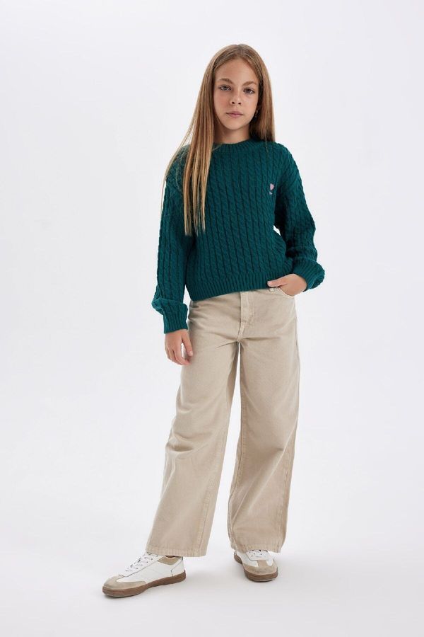 DEFACTO DEFACTO Girl's Wide Leg Wide Leg Cotton Trousers