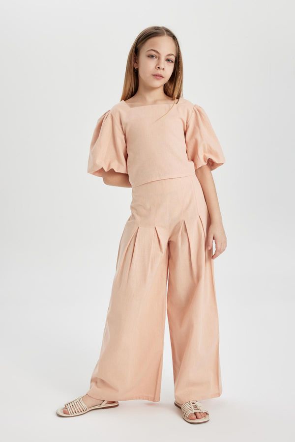 DEFACTO DEFACTO Girls' Wide Leg Wide Leg Cotton Trousers