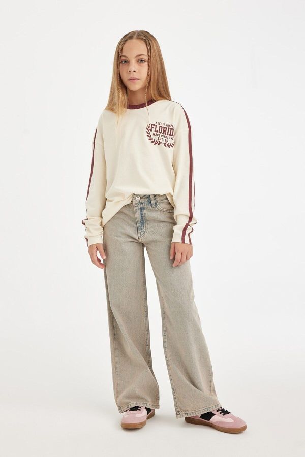 DEFACTO DEFACTO Girl's Wide Leg Wide Leg Pocket Jeans