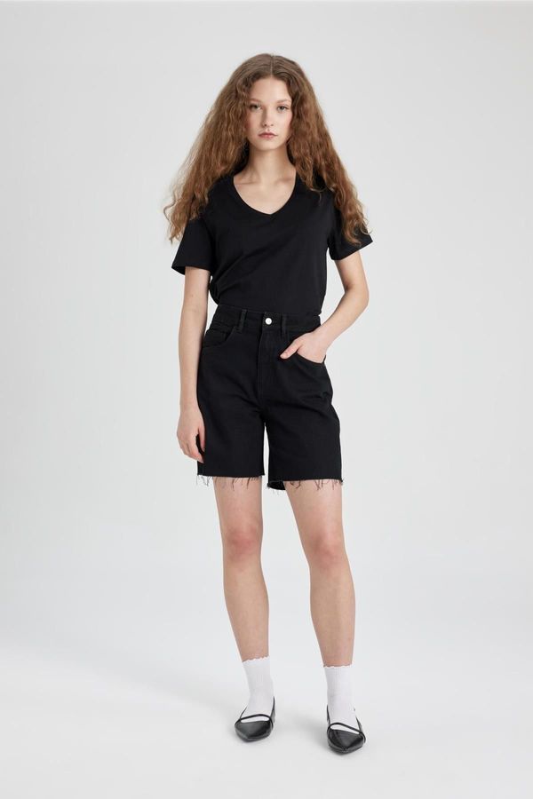 DEFACTO DEFACTO High Waist Jean Bermuda Shorts