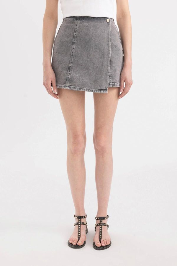 DEFACTO DEFACTO High Waist Mini Jean Shorts Skirt