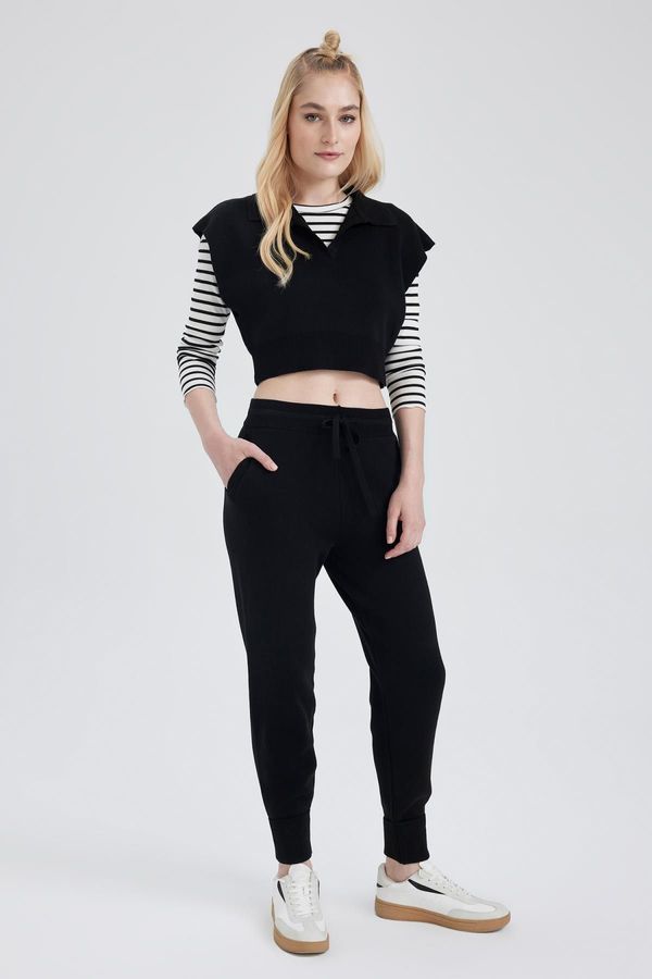 DEFACTO DEFACTO Jogger Knitted Pants Pocket Basic Straight Waist Elastic Laced R1701az23au