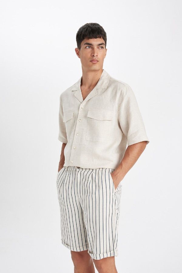 DEFACTO DEFACTO Linen Blend Bermuda Shorts