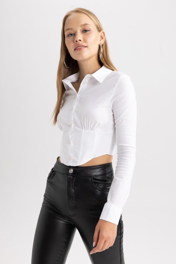 DEFACTO DEFACTO Long Sleeve Corset Detailed Shirt