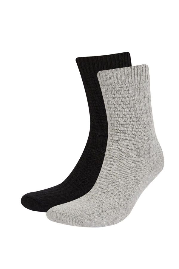 DEFACTO DEFACTO Men's 2-Pack Cotton Winter Socks