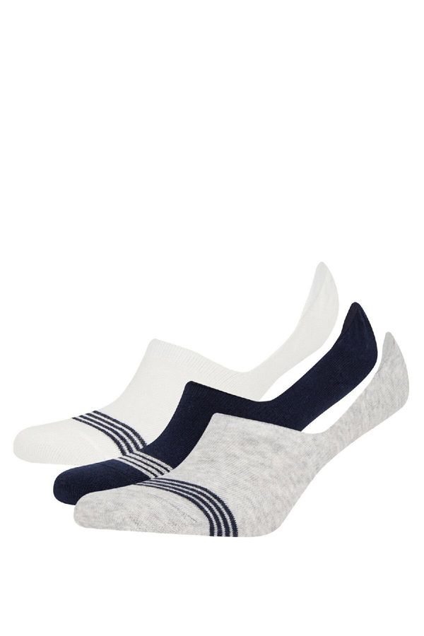 DEFACTO DEFACTO Men's 3-Pack Cotton Ballerina Socks