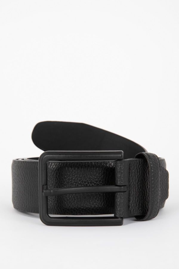 DEFACTO DEFACTO Men's Classic Faux Leather Rectangle Buckle Belt