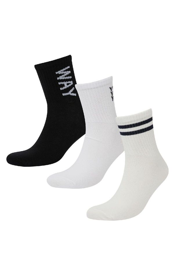 DEFACTO DEFACTO Men's Comfortable Elastic 3-Pack Cotton Ankle Socks