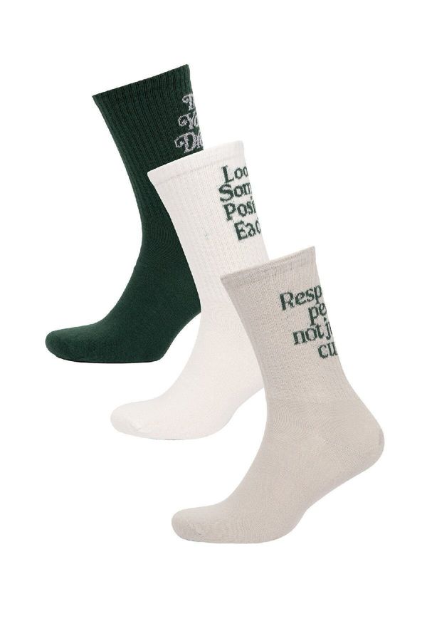 DEFACTO DEFACTO Men's Comfortable Elastic 3-Pack Cotton Long Socks