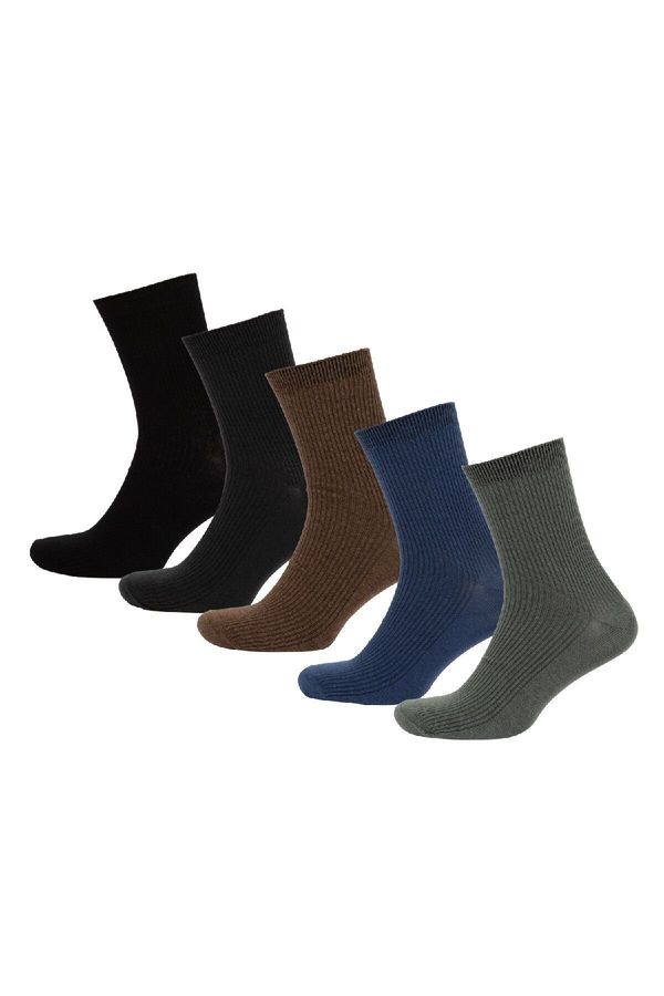 DEFACTO DEFACTO Men's Comfortable Elastic 5-Piece Cotton Socks