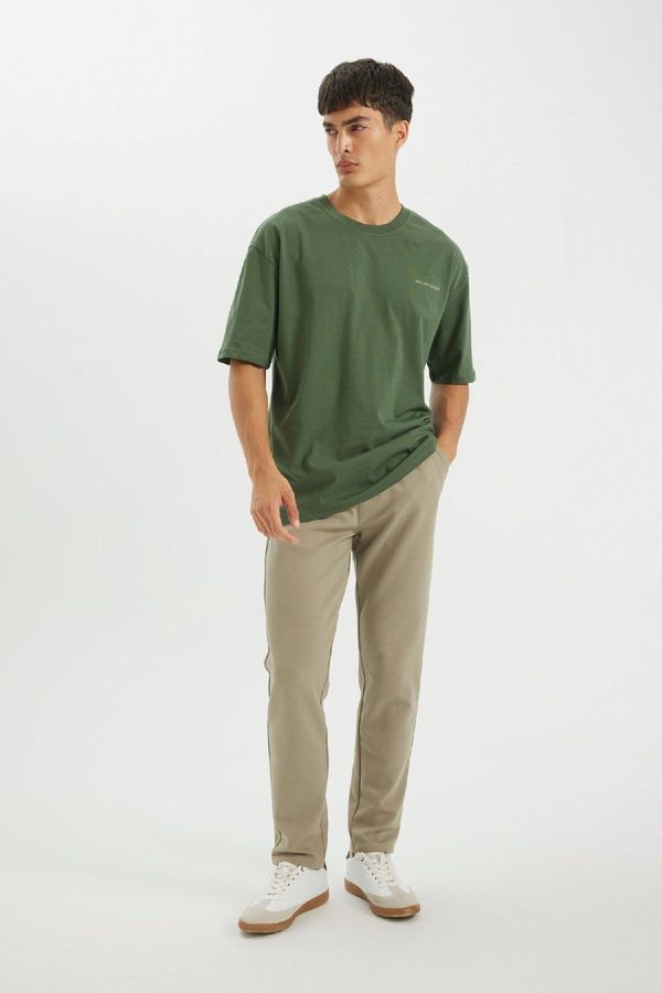 DEFACTO DEFACTO Men's Khaki Jogger Fit Straight Leg Pocket Trousers