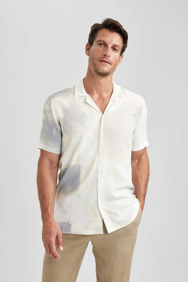 DEFACTO DEFACTO Modern Fit Woven Printed Short Sleeve Shirt