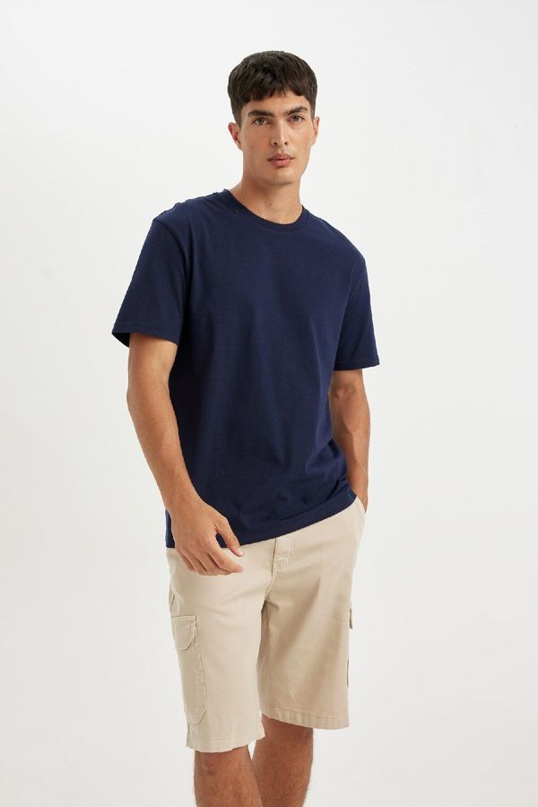 DEFACTO DEFACTO New Regular Fit Crew Neck Cotton Short Sleeve Basic Plain T-Shirt V7699az24au