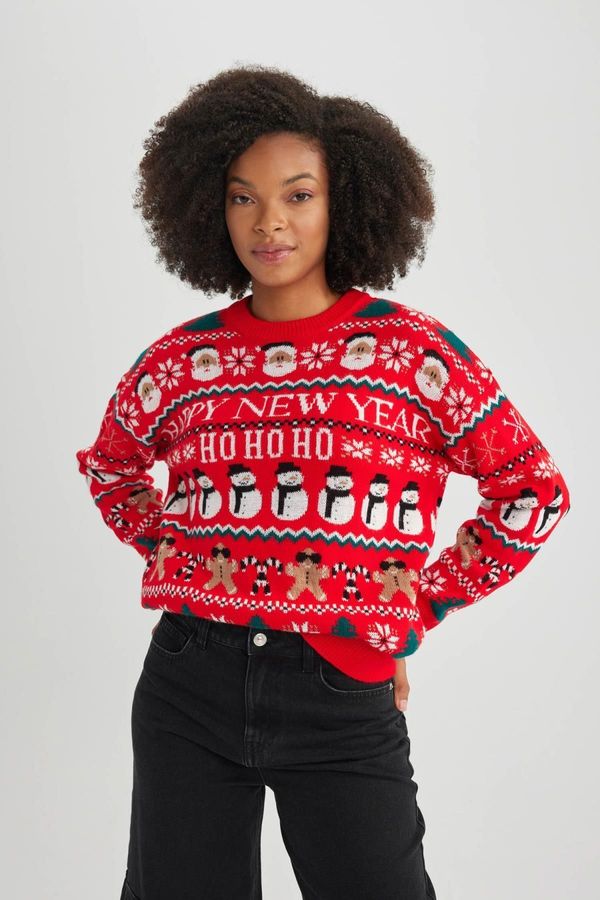 DEFACTO DEFACTO New Year Themed Crew Neck Sweater