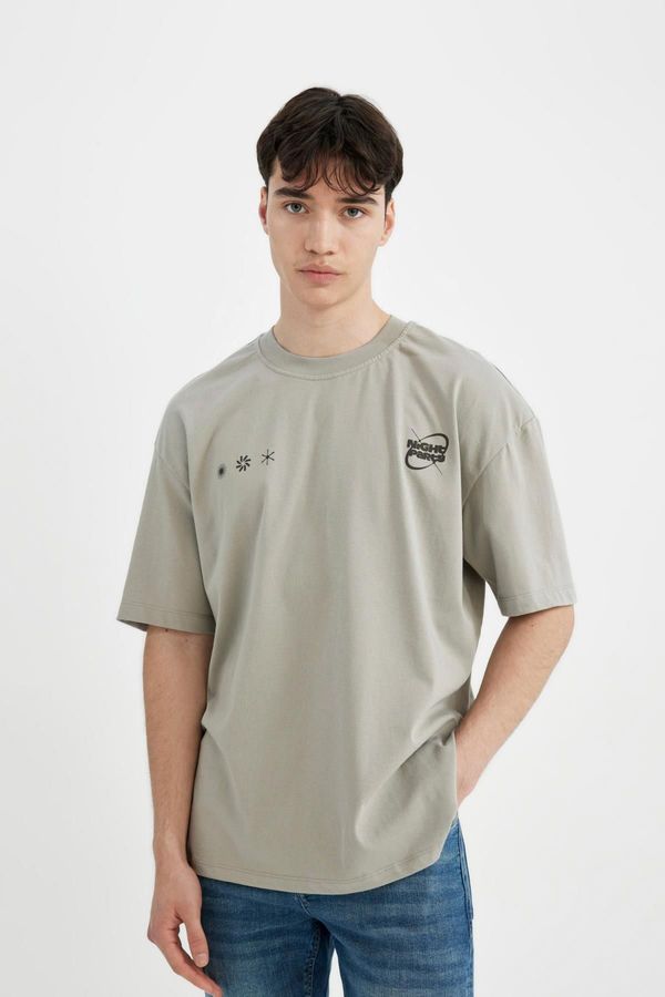 DEFACTO DEFACTO Oversize Fit Crew Neck Printed Short Sleeve T-Shirt