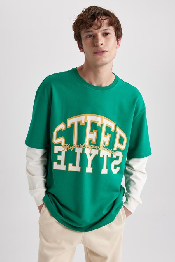 DEFACTO DEFACTO Oversize Fit Crew Neck Printed Sweatshirt