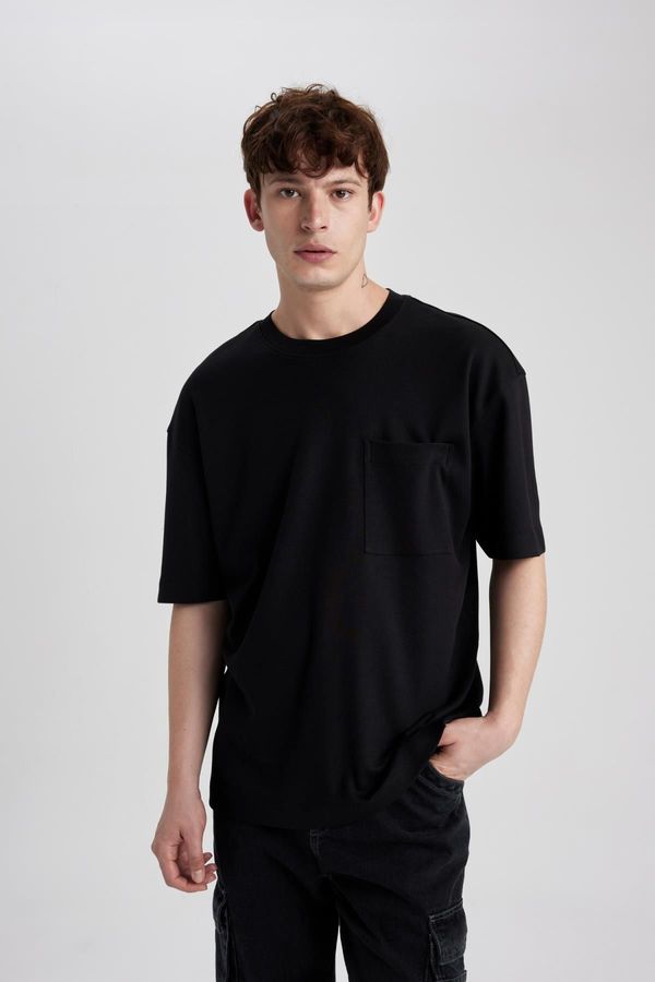 DEFACTO DEFACTO Oversize Fit Crew Neck Short Sleeve 100% Cotton Heavy Fabric Basic T-Shirt