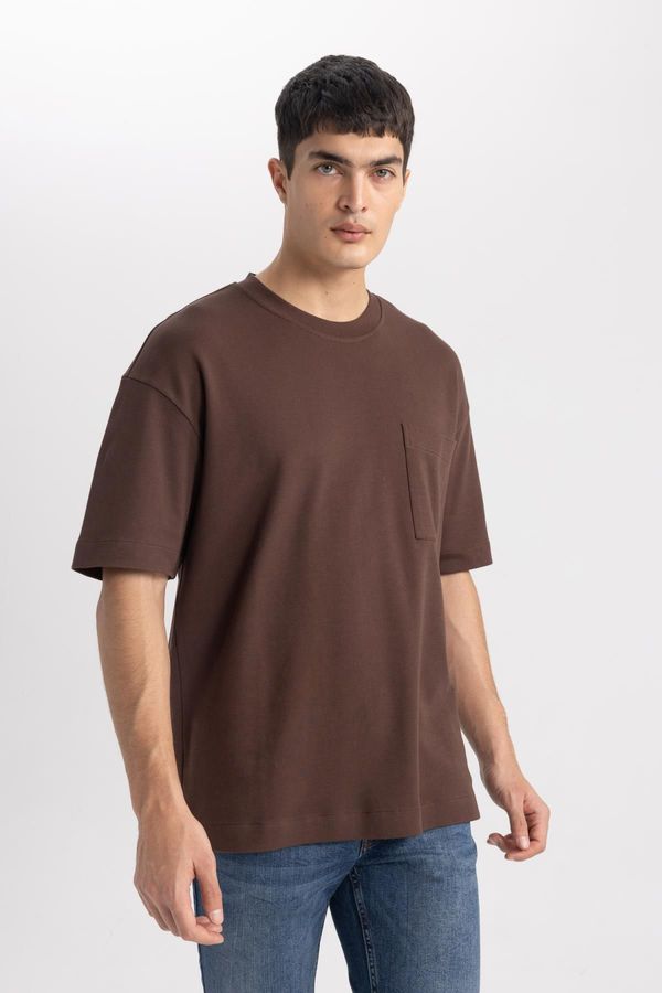 DEFACTO DEFACTO Oversize Fit Crew Neck Short Sleeve 100% Cotton Heavy Fabric T-Shirt T3661az24sp