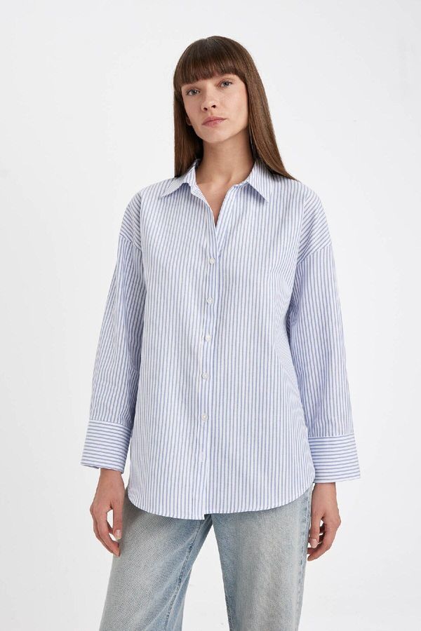 DEFACTO DEFACTO Oversize Fit Oxford Long Sleeve Shirt