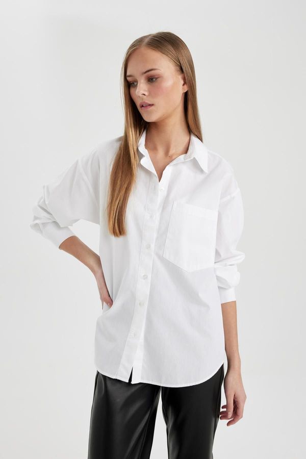 DEFACTO DEFACTO Oversize Fit Poplin Long Sleeve Shirt