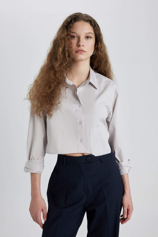DEFACTO DEFACTO Oversize Fit Shirt Collar Poplin Long Sleeve Shirt