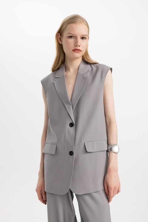 DEFACTO DEFACTO Oversize Fit Sleeveless Blazer Vest