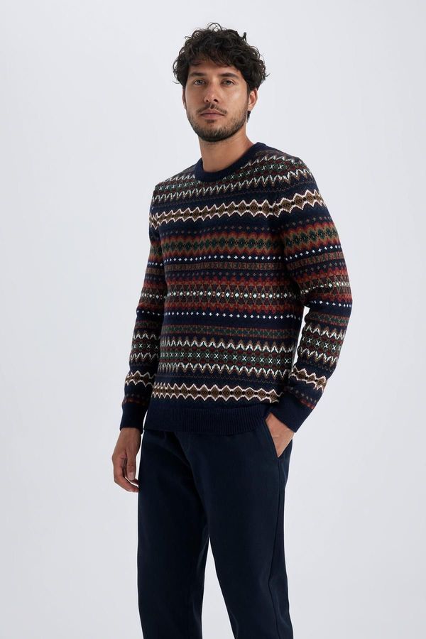 DEFACTO DEFACTO Patterned Crew Neck Knitwear Sweater