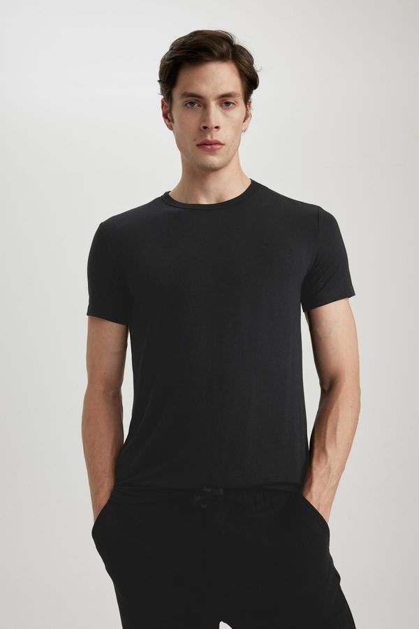 DEFACTO DEFACTO Premium Slim Fit Crew Neck Short Sleeve Modal Top