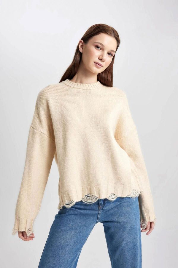 DEFACTO DEFACTO Regular Fit Basic Plain Knitwear Sweater Tunic