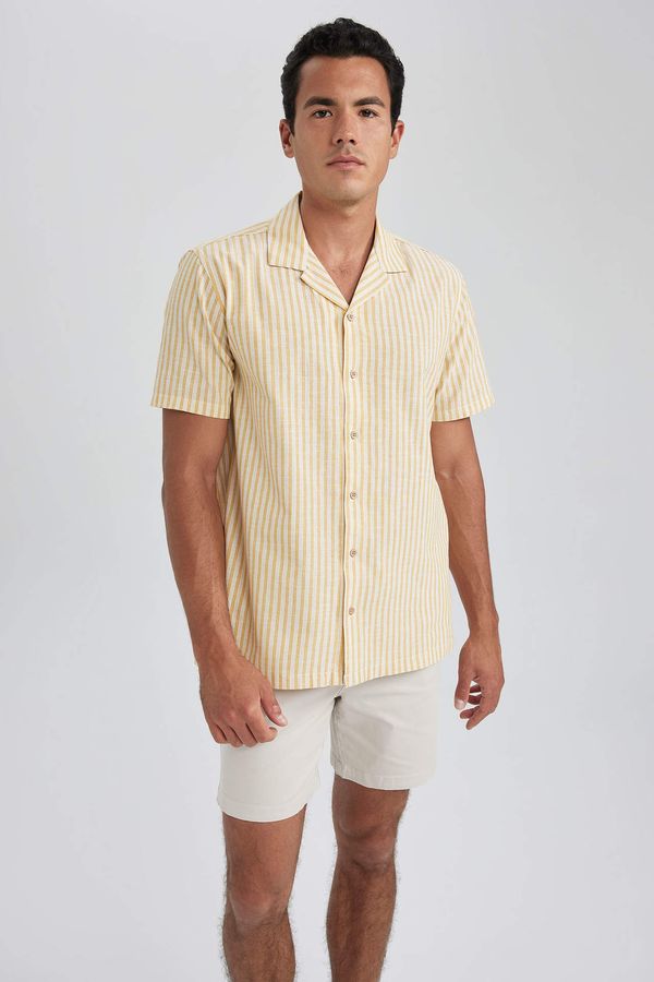 DEFACTO DEFACTO Regular Fit Cotton Striped Short Sleeve Shirt