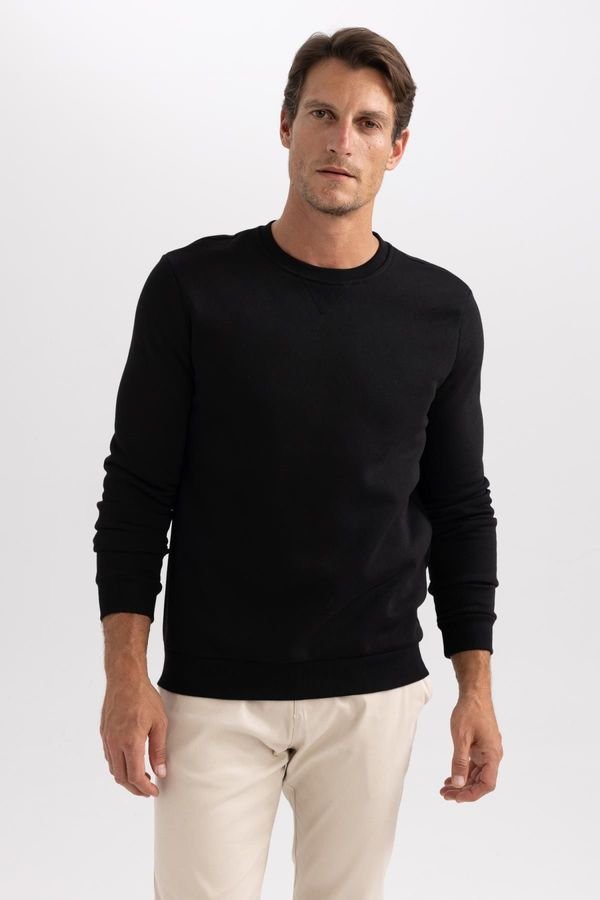 DEFACTO DEFACTO Regular Fit Crew Neck Cotton Basic Plain Sweatshirt