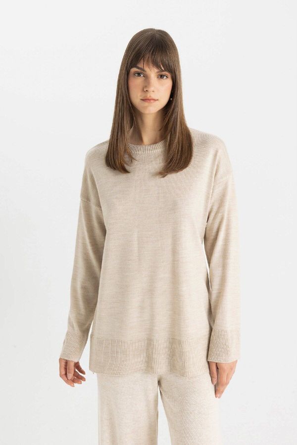 DEFACTO DEFACTO Regular Fit Crew Neck Sweater Tunic