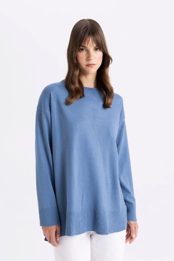 DEFACTO DEFACTO Regular Fit Crew Neck Sweater Tunic