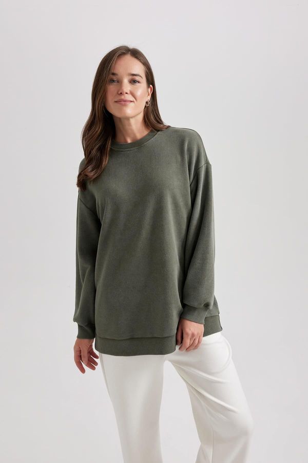 DEFACTO DEFACTO Regular Fit Crew Neck Sweatshirt Tunic