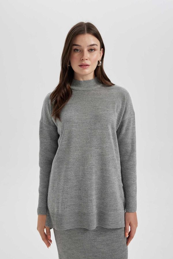 DEFACTO DEFACTO Regular Fit Half Turtleneck Basic Plain Knitwear Sweater Tunic