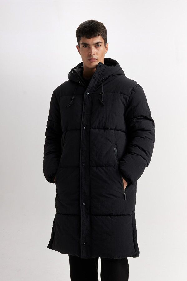 DEFACTO DEFACTO Regular Fit Hooded Snap Parka Coat