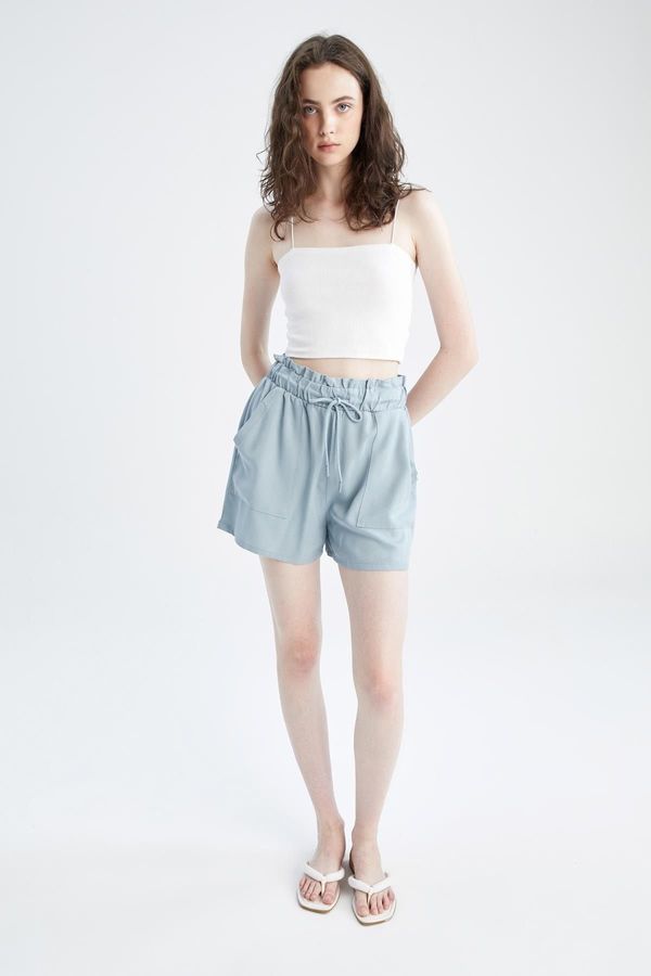 DEFACTO DEFACTO Regular Fit Lace-up Waist Viscose Shorts