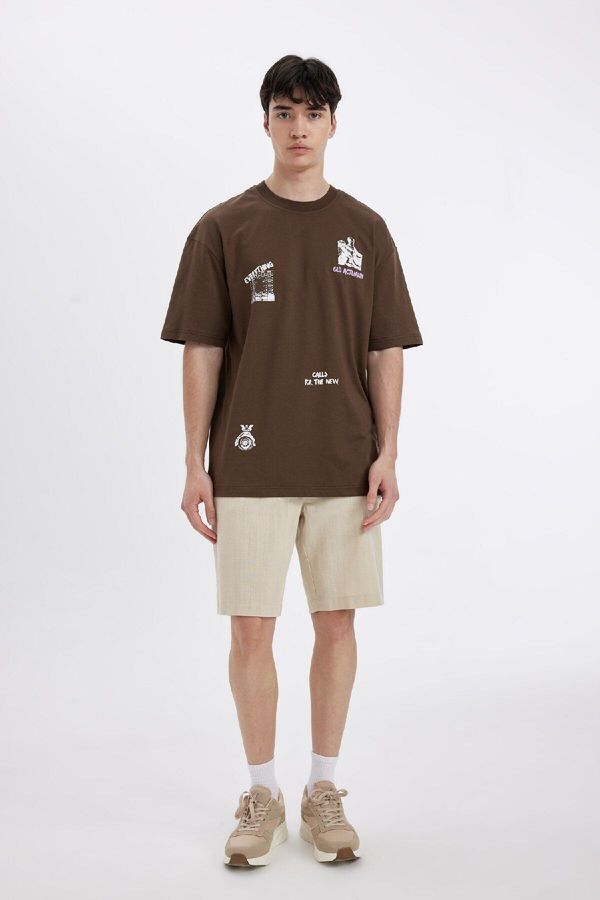 DEFACTO DEFACTO Regular Fit Linen Bermuda Shorts