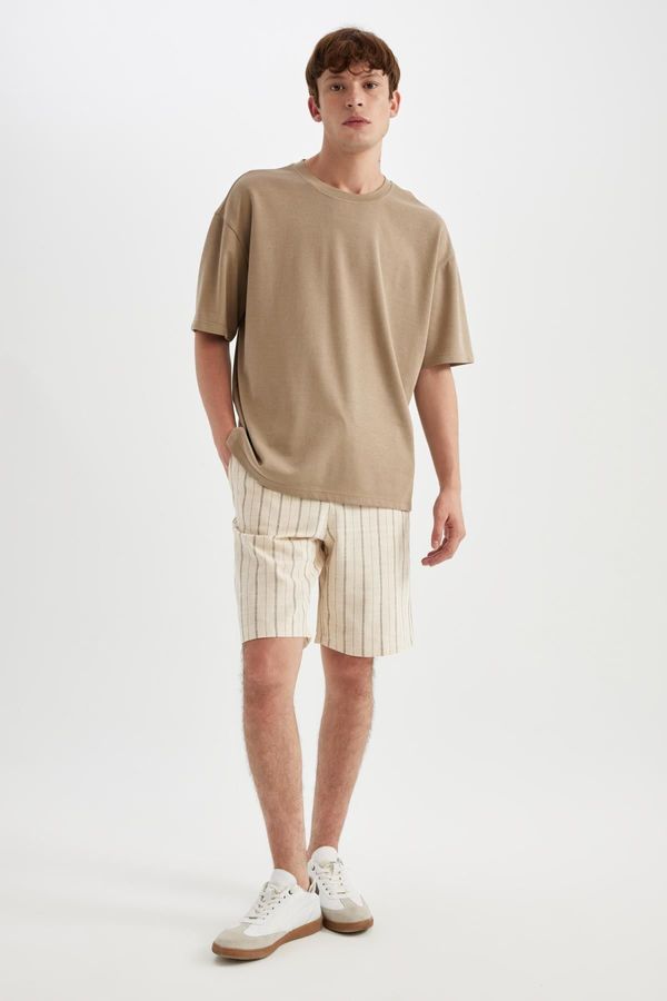 DEFACTO DEFACTO Regular Fit Linen Look Bermuda Shorts