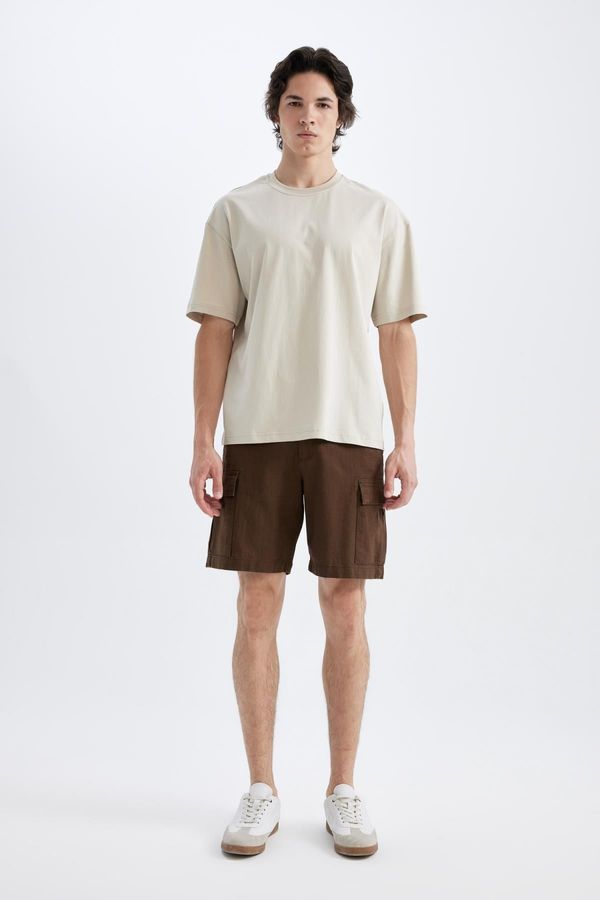 DEFACTO DEFACTO Regular Fit Linen Look Bermuda Shorts