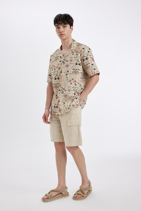 DEFACTO DEFACTO Regular Fit Linen Look Bermuda Shorts