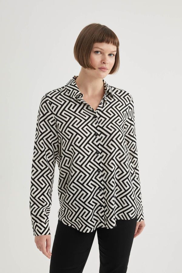 DEFACTO DEFACTO Regular Fit Long Sleeve Patterned Shirt