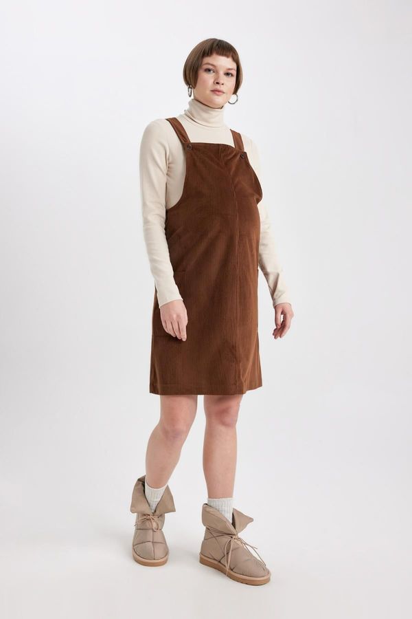 DEFACTO DEFACTO Regular Fit Midi Maternity Overalls Dress