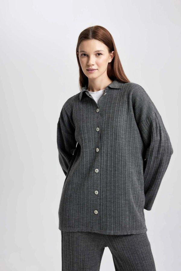 DEFACTO DEFACTO Regular Fit Polo Neck Cardigan