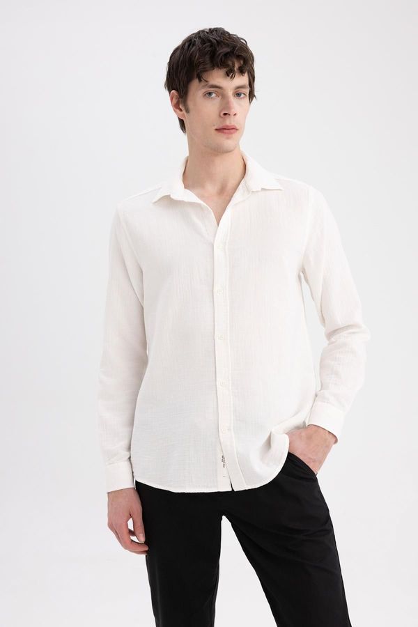 DEFACTO DEFACTO Regular Fit Polo Neck Cotton Long Sleeve Shirt